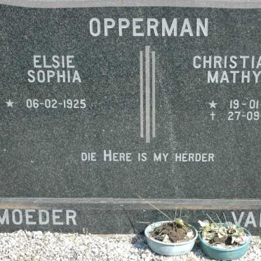 OPPERMAN Christiaan Mathys 1924-1994 &amp; Elsie Sophia 1925-