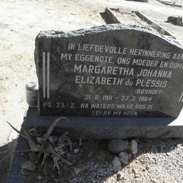 PLESSIS Margaretha Johanna Elizabeth, du nee BOSHOFF 1911-1964