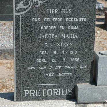 PRETORIUS Jacoba Maria nee STEYN 1910-1966