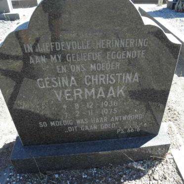 VERMAAK Gesina Christina 1936-1975