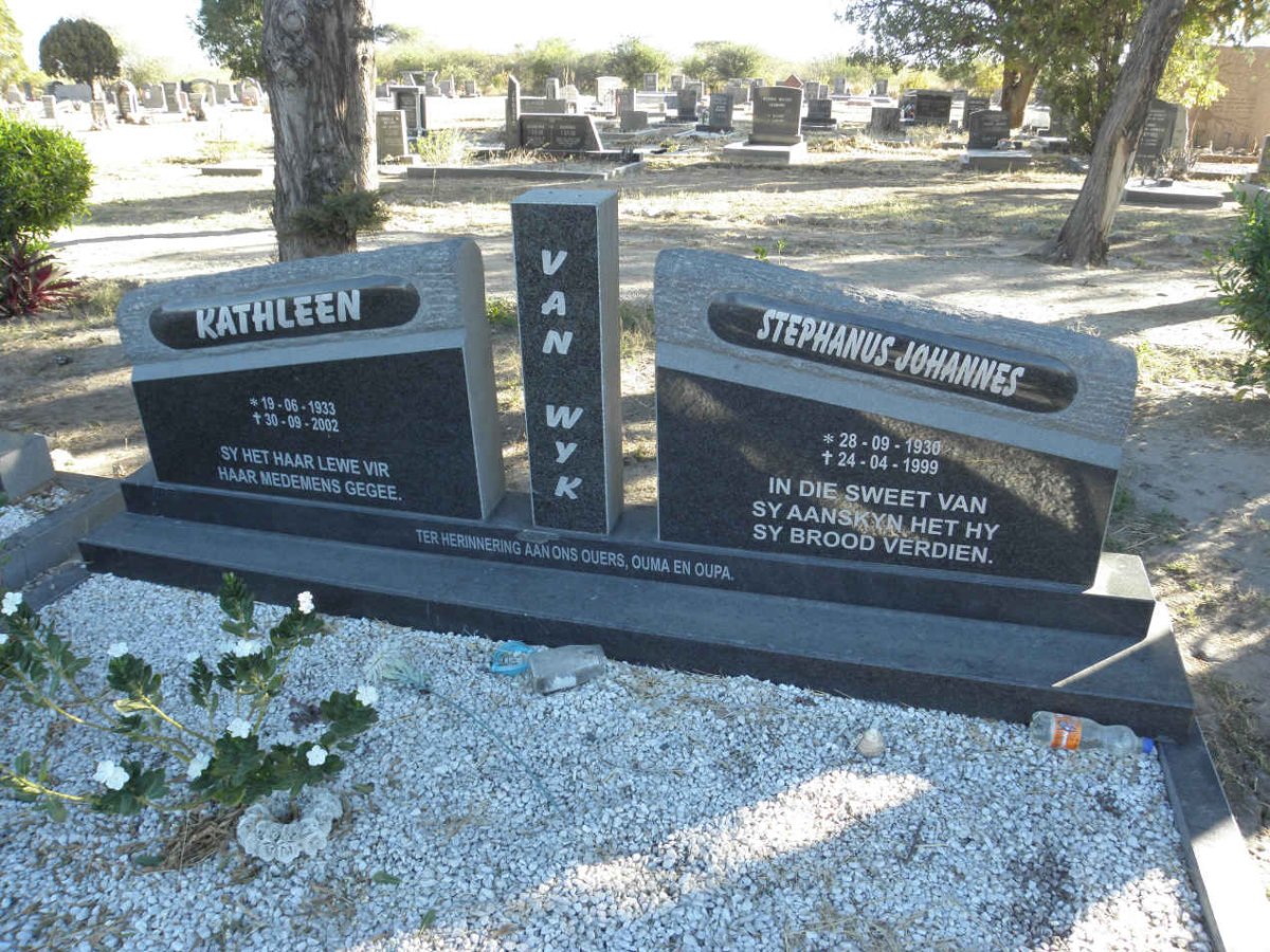 WYK Stephanus Johannes, van 1930-1999 &amp; Kathleen 1933-2002