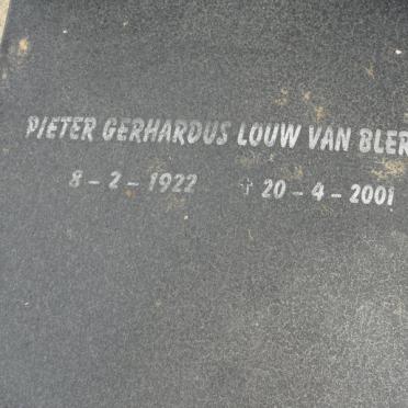 BLERK Pieter Gerhardus Louw, van 1922-2001
