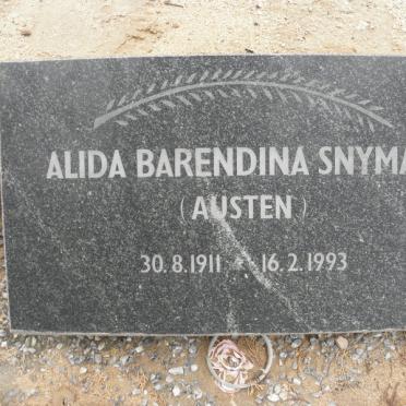 SNYMAN Alida Barendina nee AUSTEN 1911-1993
