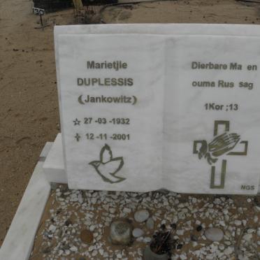 PLESSIS Marietjie, du nee JANKOWITZ 1932-2001