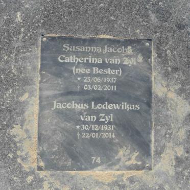ZYL Jacobus Lodewikus, van 1931-2014 &amp; Susanna Jacoba Catherina BESTER 1937-2011