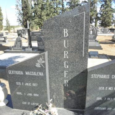 BURGER Stephanus Christiaan 1918-1980 &amp; Gertruida Magdalena 1927-1994