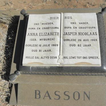 BASSON Jasper Nicolaas -1969 &amp; Anna Elizabeth MYBURGH -1969