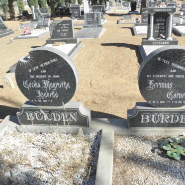 BURDEN Hermias Cornelis 1916-19?5 &amp; Cecilia Magrietha Isabella 1931-