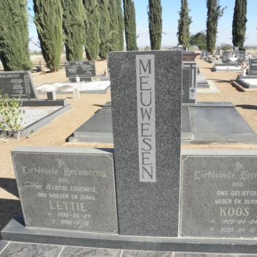 MEUWESEN Koos 1929-2003 &amp; Lettie 1930-1996