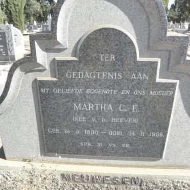 MEUWESEN Willem Pieter 1884-1976 &amp; Martha C.E. V.D. HEEVER 1890-1966