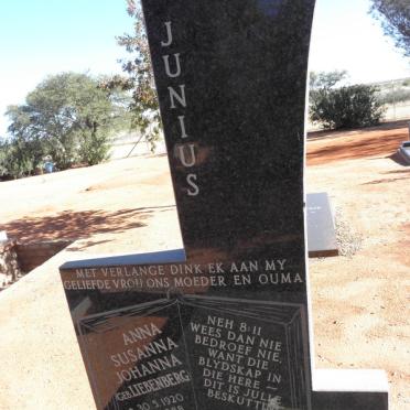 JUNIUS Anna Susanna Johanna nee LIEBENBERG 1920-1988