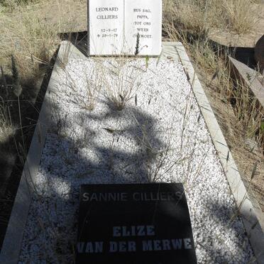 CILLIERS Leonard 1917-1979 &amp; Sannie ? ?-? :: VAN DER MERWE Elize 1946-1999