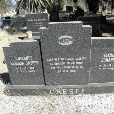 GREEF Johannes Hendrik Jasper 1907-1975 &amp; Elizha Johanna 1911-1993
