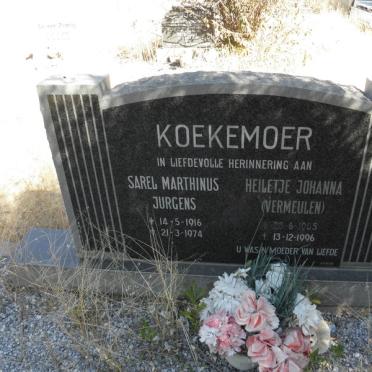 KOEKEMOER Sarel Marthinus Jurgens 1916-1974 &amp; Heiletje Johanna VERMEULEN 1905-1996