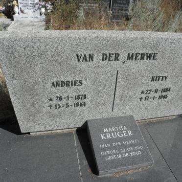 MERWE Andries, van der 1878-1964 &amp; Kitty 1884-1965 :: KRUGER Martha nee VAN DER MERWE 1910-2002