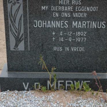 MERWE Johannes Martinus, v.d. 1892-1977