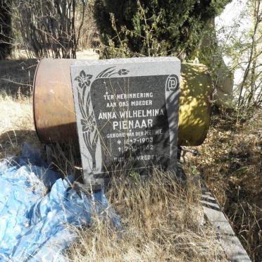 PIENAAR Anna Wilhelmina nee VAN DER MERWE 1903-1962