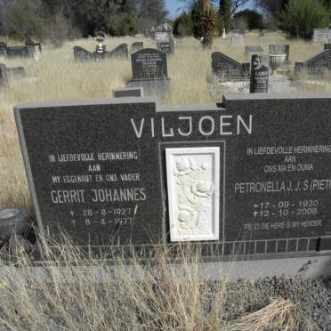 VILJOEN Gerrit Johannes 1927-1977 &amp; Petronella J.J.S. 1930-2008