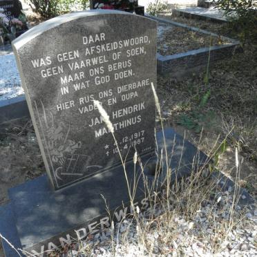 WESTHUIZEN Jan Hendrik Marthinus, van der 1917-1987
