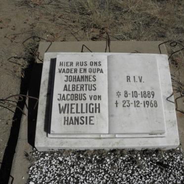 WIELLIGH Johannes Albertus Jacobus, von 1889-1968