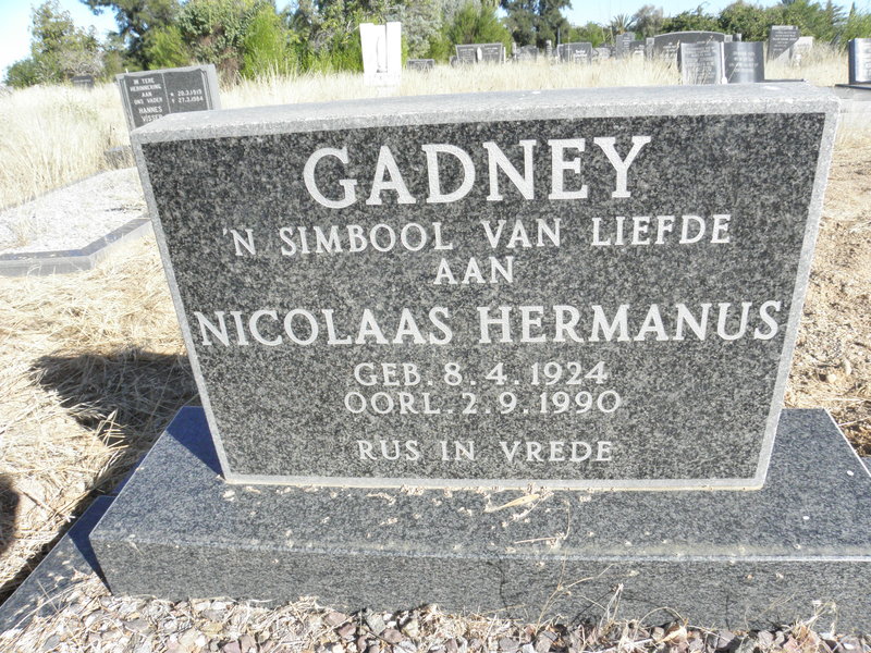 GADNEY Nicolaas Hermanus 1924-1990