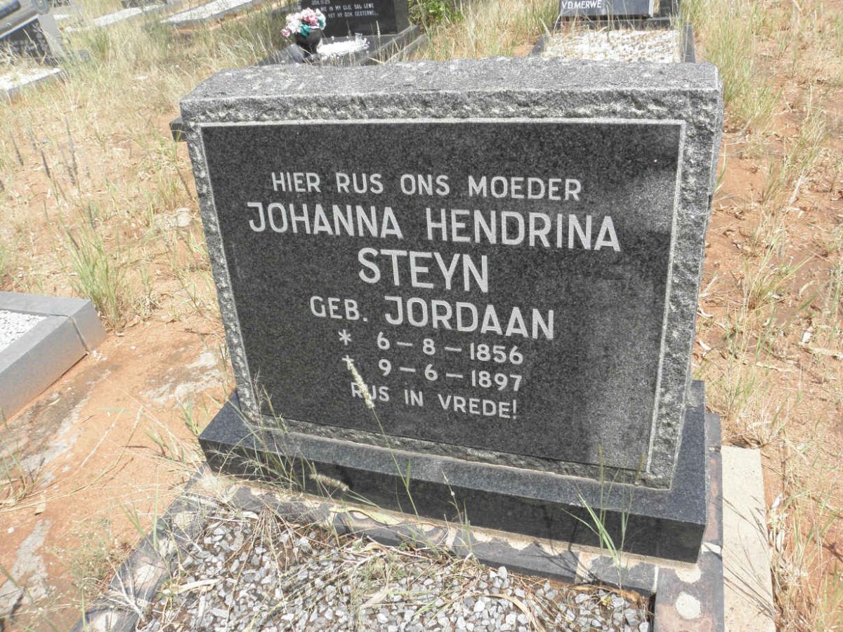 STEYN Johanna Hendrina nee JORDAAN 1856-1897