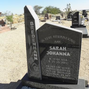 BREDENHANN Sarah Johanna 1938-2000