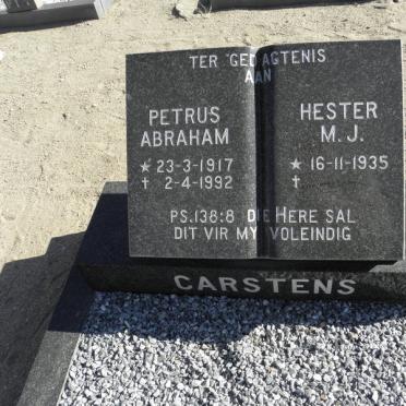 CARSTENS Petrus Abraham 1917-1992 &amp; Hester M.J. 1935-
