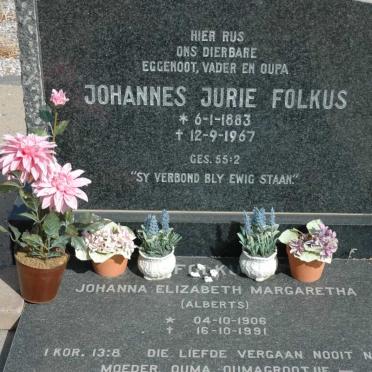 FOLKUS Johannes Jurie 1883-1967 &amp; Johanna Elizabeth Margaretha ALBERTS 1906-1991