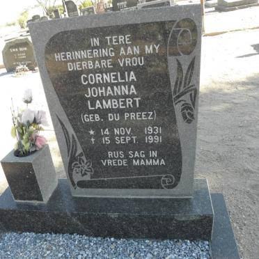 LAMBERT Cornelia Johanna nee DU PREEZ 1931-1991