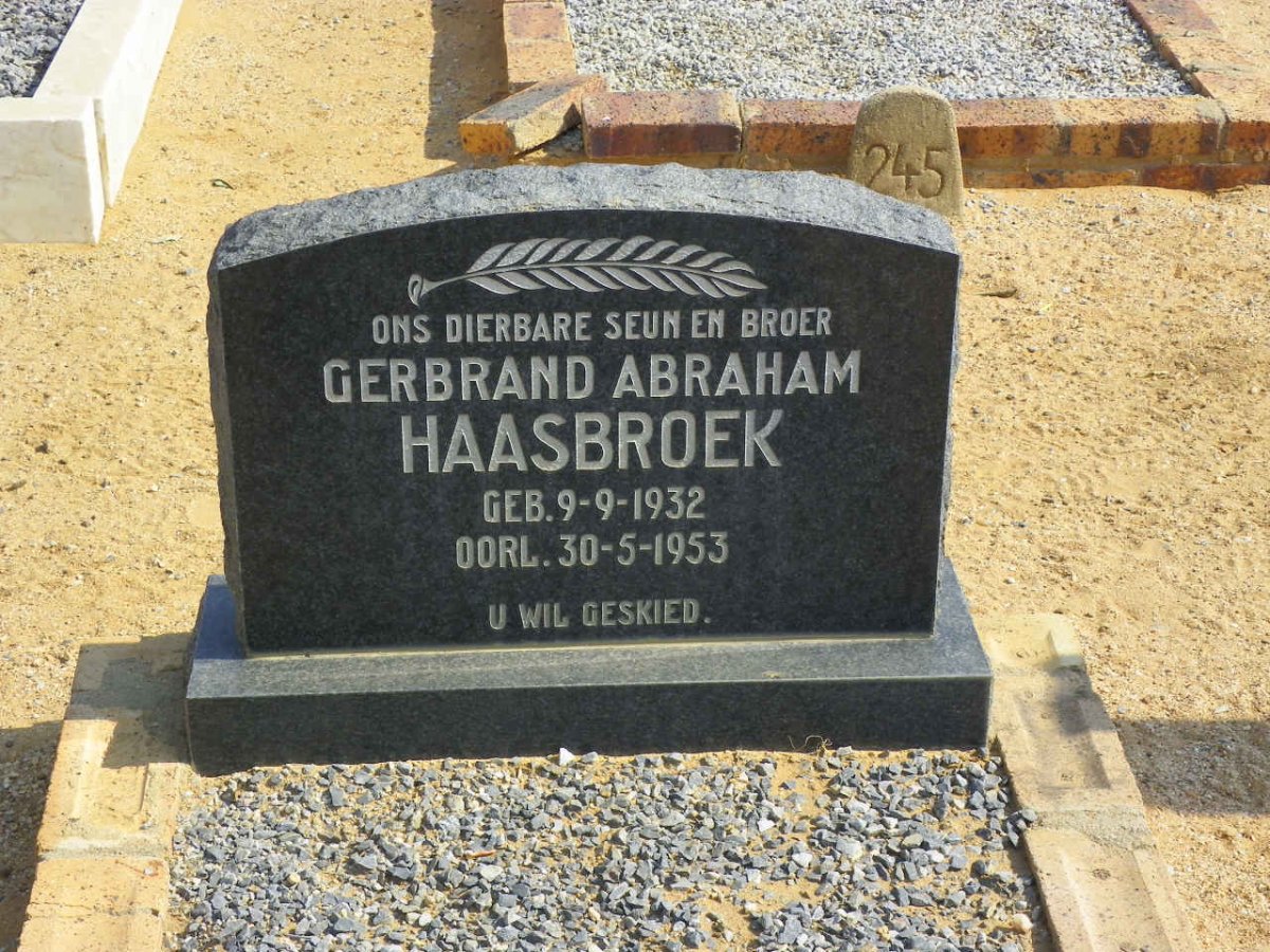 HAASBROEK Gerbrand Abraham 1932-1953