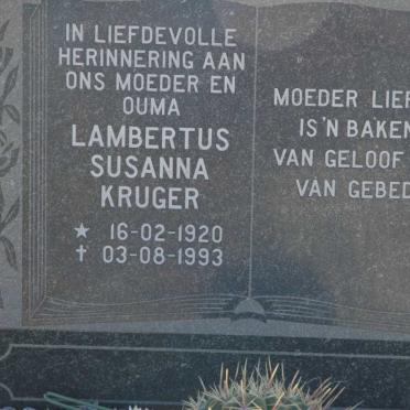 KRUGER Lambertus Susanna 1920-1993
