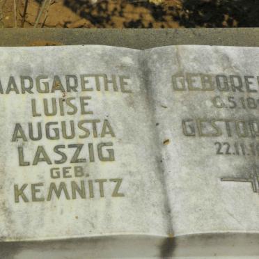 LASZIG Margarethe Luise Augusta nee KEMNITZ 1891-1944
