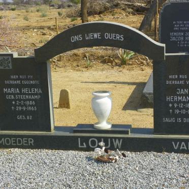 LOUW Jan Hermanus 1882-1971 &amp; Maria Helena STEENKAMP 1886-1965