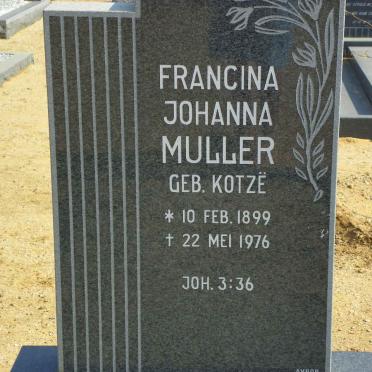 MULLER Francina Johanna nee KOTZE 1899-1976