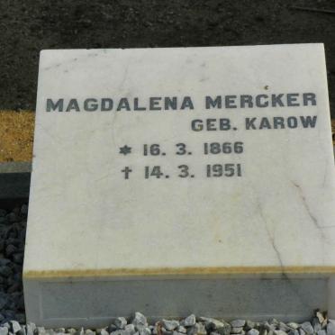 MERCKER Magdalena nee KAROW 1866-1951