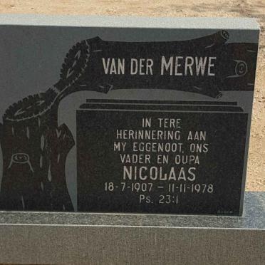 MERWE Nicolaas, van der 1907-1978