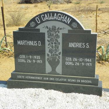 O'CALLAGHAN Marthinus D. 1935-1971 :: O'CALLAGHAN Andries S. 1944-1971