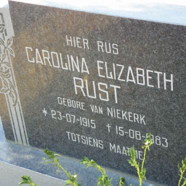 RUST Carolina Elizabeth nee VAN NIEKERK 1915-1983