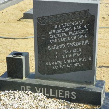 VILLIERS Barend Frederik, de 1929-1984
