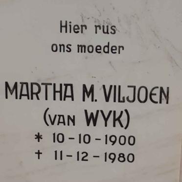 VILJOEN Martha M., VAN WYK 1900-1980