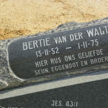 WALT Bertie, van der 1952-1975
