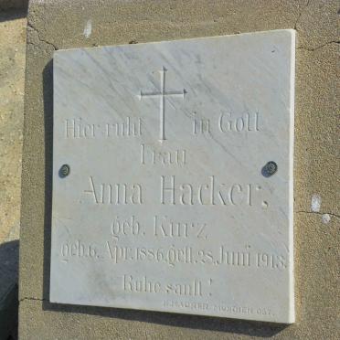 HACKER Anna nee KURZ 1886-1913