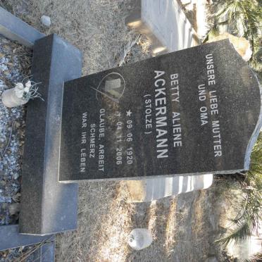 ACKERMANN Betty Aliene nee STOLZE 1920-2006
