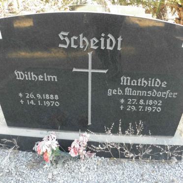 SCHEIDT Wilhelm 1888-1970 &amp; Mathilde MANNSDORFER 1892-1970