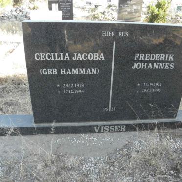 VISSER Frederik Johannes 1914-1994 &amp; Cecilia Jacoba HAMMAN 1918-1994