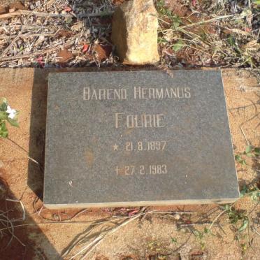 FOURIE Barend Hermanus 1897-1983