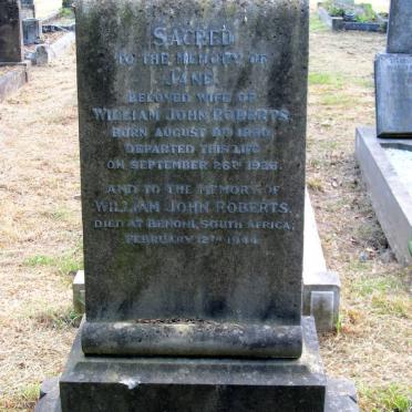 ROBERTS William John -1944 &amp; Jane 1880-1926