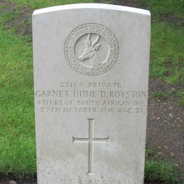ROYSTON Garnet Hume D. -1918