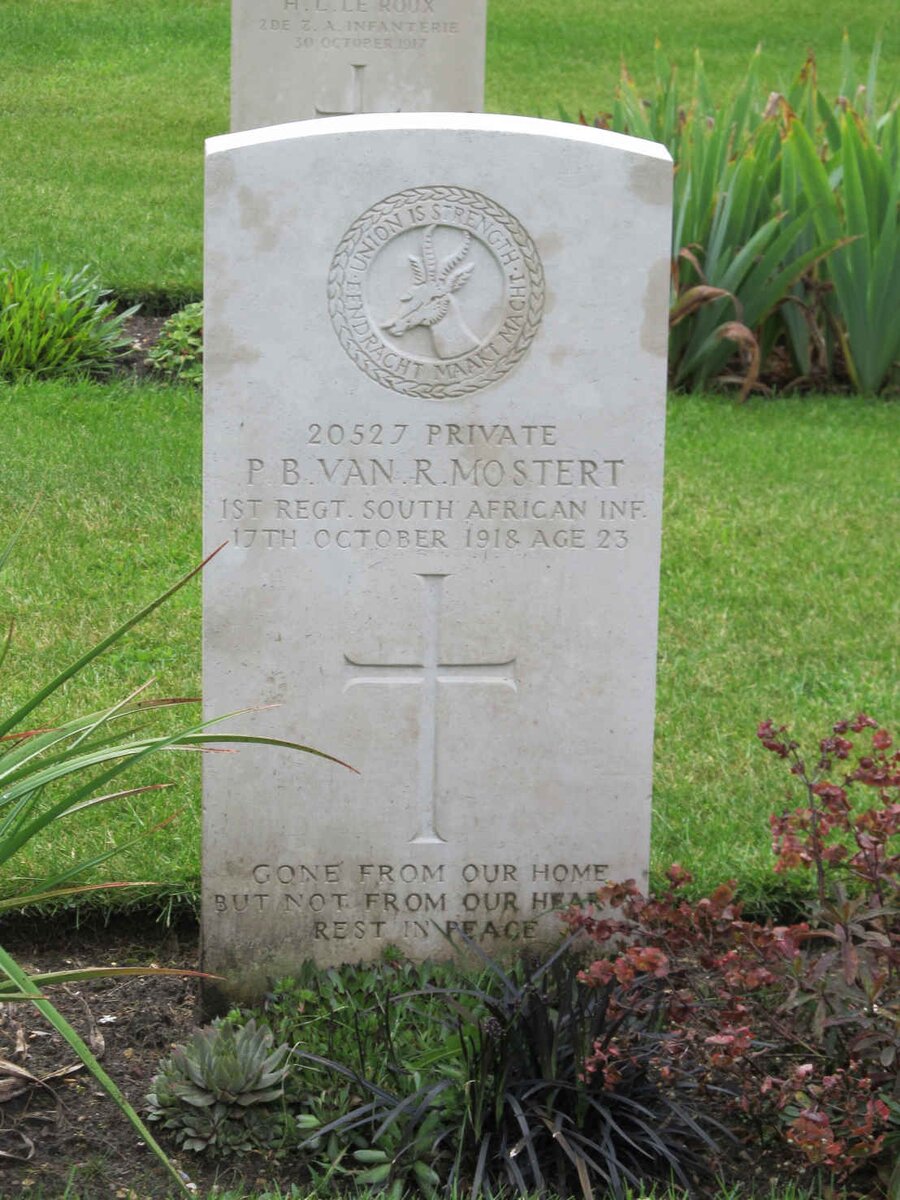 MOSTERT P.B., van R. -1918
